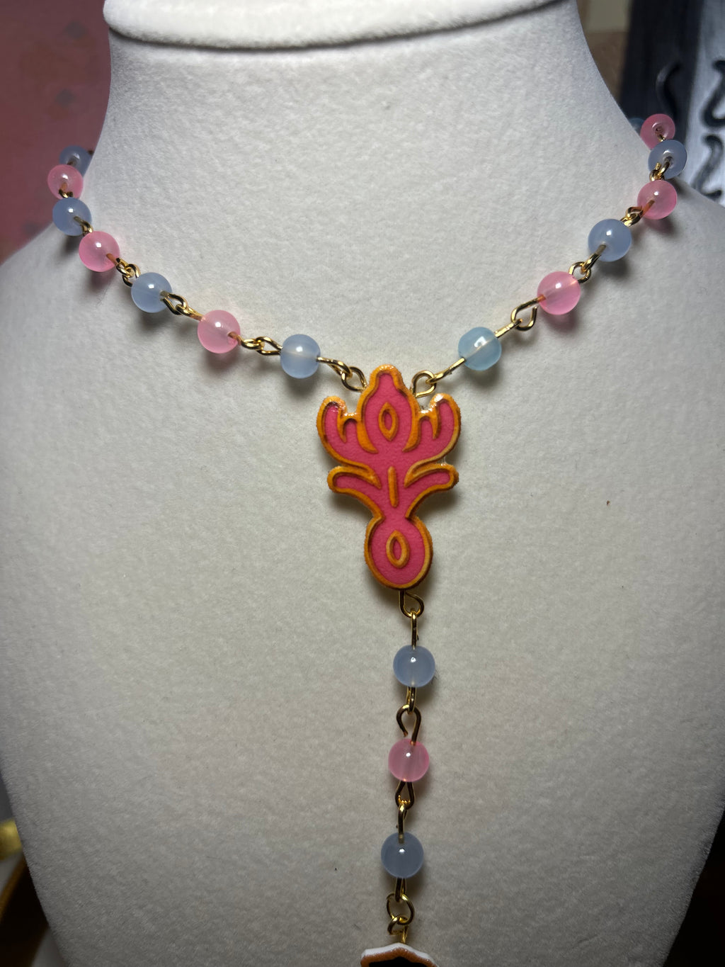 Custom Toady rosary necklace